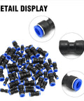 50 Pieces Quick Connect Air Hose Fittings For 4mm 6mm 8mm 10mm 12mm Tubing Easy Push To Connect Pneumatic Airline Connectors Plastic