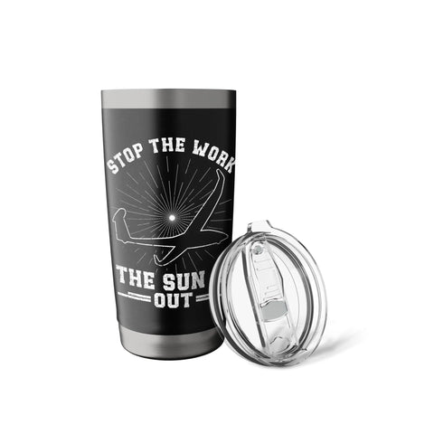 Fly High Sailplane Themed Stainless Steel Insulated Tumbler For Glider Enthusiasts And Aviation Fans Keeps Drinks Cold On Long Flights And Ground Sessions
