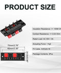 Four Way Spring Terminal Clip Push Release Connector Plate For Speakers, dimensions 70mm x 24.5mm x 33mm, red black color coding