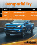 Compatibility chart for 3 Inch Front 2 Inch Rear Leveling Lift Kit For Chevy Colorado GMC Canyon 2015-2022 2WD 4WD.