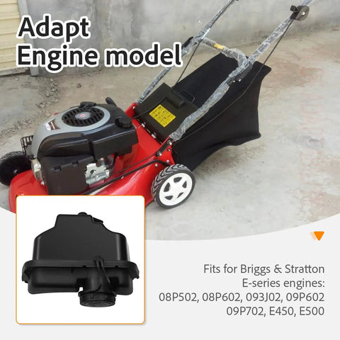 Lawn mower with Direct Fit Fuel Tank With Gas Cap 799585 for E450 E500 Engines, replaces 590568, compatible with 08P502 09P702 models.