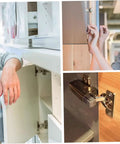 Eight Piece Set Slow Close Cabinet Hinges With Clip Top Retrofitting Inserts For Doors And Furniture installation image