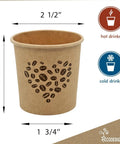 4 Oz Espresso Cups 100 Pack Kraft Disposable Paper Cups For Home Office Or Party with coffee bean heart design
