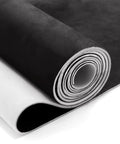 Rolled black suede auto headliner fabric with foam backing, 120 in L × 60 in W.