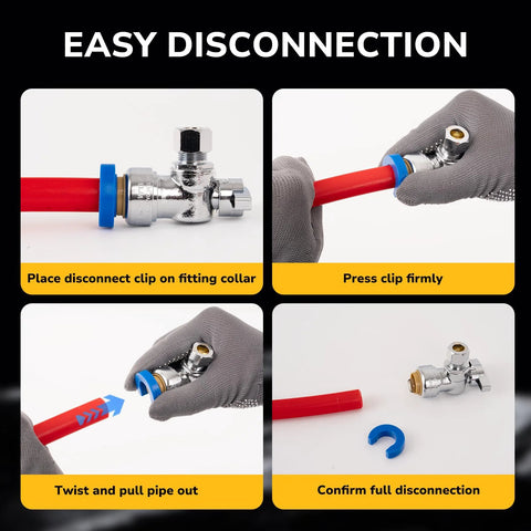 KAINGA 1/2 in PTC x 3/8 in OD compression straight stop valve with brass push-to-connect fitting