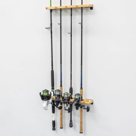 Stillwater Fishing Pole Holders For Garage Wall And Ceiling Storage Rack Holds 8 Rods Or Combos Up To 40 Lbs In Solid Wood