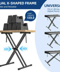 Heavy Duty X Style Keyboard Stand For 54 To 88 Key Electric Pianos And Synth showcasing dual X frame and load capacity of 100 lbs.