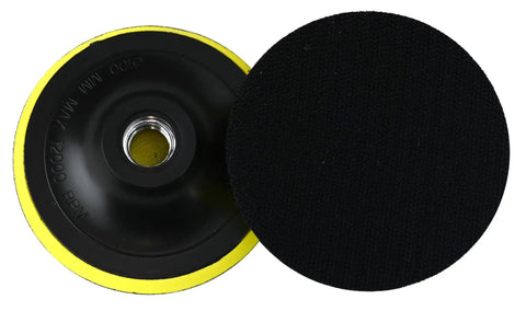 Pro Grade 4 Inch Diamond Polishing Pads For Angle Grinder Wet And Dry 8 Piece Set With Backer Pad showing hook and loop design
