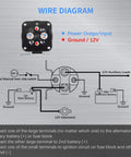 Wire diagram for 200 Amp Battery Isolator and Continuous Duty Solenoid for 12V Systems, showing connections.