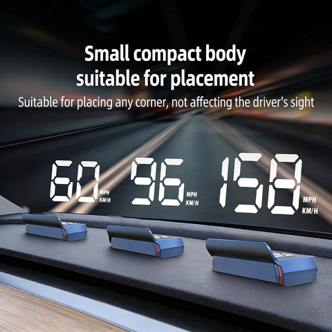 Crystal Clear Car Projection Display With Real Time Satellite Speed Tracking on dashboard, adjustable, easy calibration.