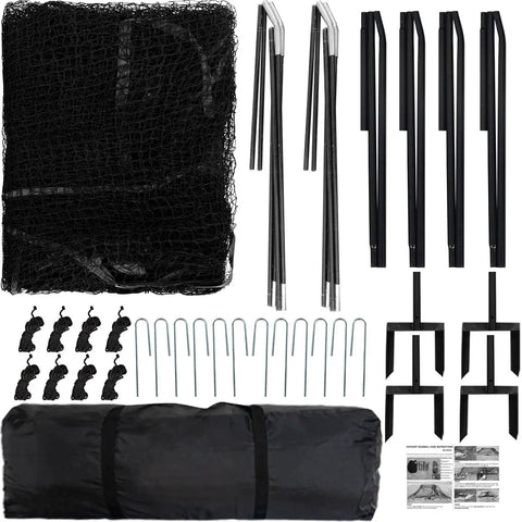 Components of Portable Baseball And Softball Batting Cage Net With Frame For Backyard Practice, including net, poles, and bag