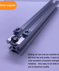 100 Pack 2020 Series Sliding T Nuts M5 Thread Hammer Head For 6mm T Slot Aluminum Extrusion attached to frame