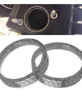 Heavy Duty Exhaust Flange Gasket Kit Direct Fit For American V Twin Softail Dyna Touring Sportster showing two graphite steel gaskets.