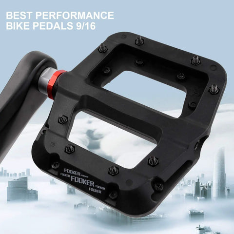 Non Slip Mountain Bike Pedals With Lightweight Nylon Fiber Platform For MTB And BMX 3 Bearing Cr Mo Spindle Rugged All Terrain Pedals Nine Sixteenth Inch Spindle Durable Abrasion Resistant Grippy For Rough Trails Built To Last black 9/16 pedal