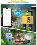 WiFi Water Timer For Garden Hose No Fuss Two Zone With Smart Sprinkler Control 984 Ft RF Range Brass Inlet App And Voice Control