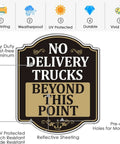 Kick Those Cargo Trucks To The Curb With This Bold No Trucks Past This Point Driveway Sign on heavy-duty rust-free aluminum.