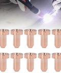 9 8211 Brass Plasma Cutting Torch Nozzle For SL60 SL100 60A Replacement shown during metal cutting with visible arc