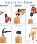 Installation guide for 12 Pack Adjustable Furniture Leveling Feet For Tables Chairs Cabinets And Desks Heavy Duty Screw On Levelers.