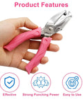 Pink Dual Shape Heart And Star Hole Puncher, Handheld Metal Craft Punch with 5.5mm Heart and 5mm Star, Soft Grip Handle in hand