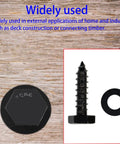Premium Stainless Steel Black Lag Bolts Set 25 Pieces One Quarter Inch By 1 Inch Hex Lag Screws With Washers for decks.