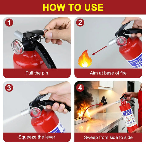 Top Shelf Two Pack Dry Chemical Fire Extinguishers With Wall Bracket 2.5 Lb 1A 10B C Rated Badass Heat Resistant Home Garage Auto And Shop Killer Safety Gear