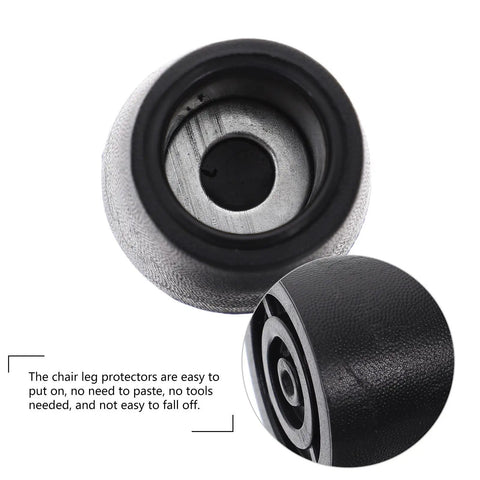 Close-up of Slip On Chair Leg Protectors 20 Pack for Hardwood Floors, Elastic Iron and PVC Floor Pads showing textured edge.