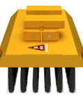 60 Inch Forklift Broom Attachment Heavy Duty Industrial Sweeper With 6 Row Polypropylene Bristles in yellow color view from front