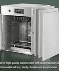 Top Shelf Digital Food Dehydrator Machine With No Sweat 24 Hour Timer And Adjustable Heat Settings for making jerky and snacks, stainless steel.