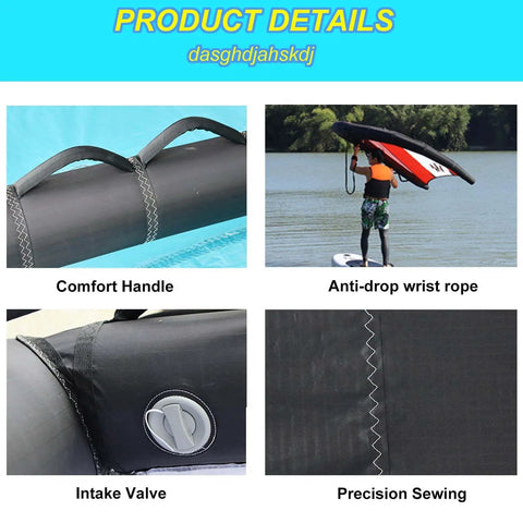 Inflatable Water Surfing Wind Wing 4 To 5 Square Meter Handheld Foil Kite For Surfing Paddleboard Skis And More 5m2 details