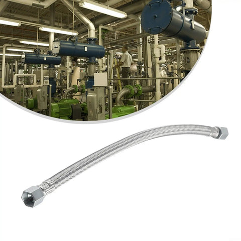 Heavy Duty Stainless Steel Air Compressor Intake Pipe With Check Valve For Oil Free Rigs Slick M14 M19 Thread shown in industrial setting.