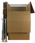 Space Saver Wardrobe Moving Boxes With Hanger Pack Of 3 Shorty Wardrobe Boxes 20x20x34 Inches open with metal bars visible