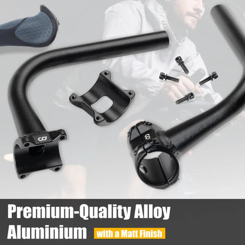 Handlebar Extenders For Indoor Exercise Bikes, Adjustable And Comfortable Grip Set With Included Shims, shown in matte finish