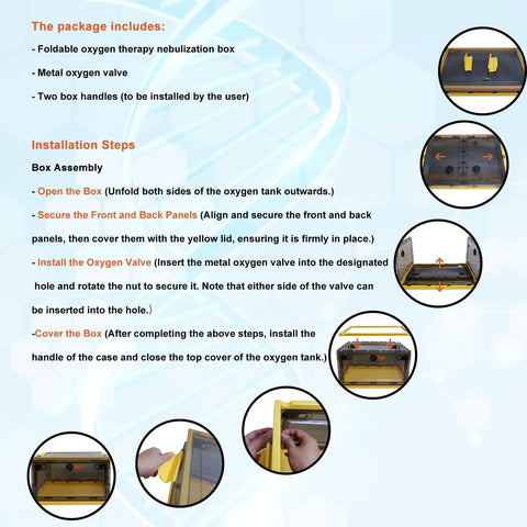 Installation steps for All-In-One Pet Oxygen Chamber And ICU Nest For Cats, Dogs, And Small Exotic Pets, gray intermediate size.