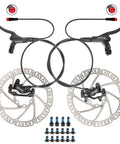 HB876E 4 Piston Ebike Hydraulic Disc Brake Set With Power Off Sensor, 160mm Rotors, Pre Bled Levers, Hose Kit, Connectors