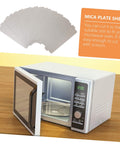 12 Piece Mica Plate Sheet Set For Microwave Waveguide Cover Replacement Parts displayed with open microwave and easy-to-cut instructions.