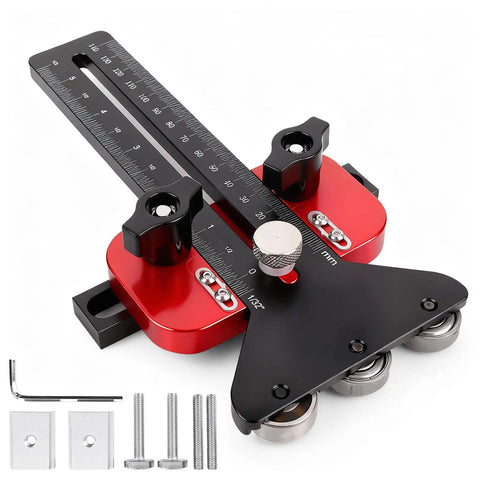 Thin Rip Table Saw Jig Guide With 3 Pulleys, Rock Solid Aluminum Alloy Build, High-Precision U Slot Cutter Jig For Woodworking, Quick Setup, Stable Material Fixation, Reduces Waste And Boosts Accuracy