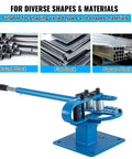 Manual Pipe Bending Machine for 1 to 3 inch tubes, shown with round, flat, and square stock, ideal for steel fabrication.