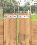 Heavy Duty 270 Degree Marine Strap Hinges Set Lokatall 10Pcs installed on wooden gate, outdoor setting.