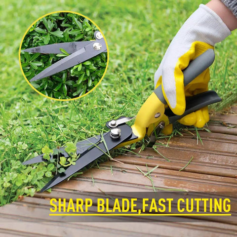 Upgraded Grass Shears For Garden And Lawn Care With Heat Treated Blades, Durable Construction, Ergonomic Handles, and fast cutting