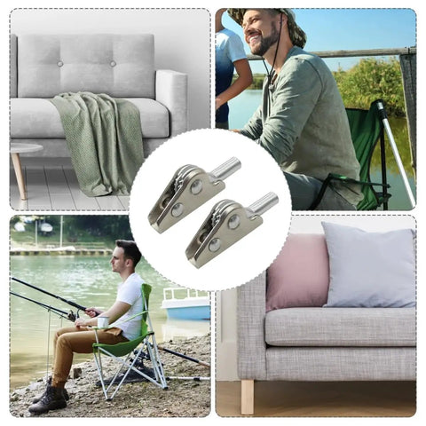 2 Pack Adjustable Folding Furniture Hinges For Outdoor Chairs And Sofas with 5-Position Ratchet Joint for Beach Camping Patio