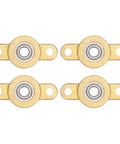 Four TF06 Pillow Block Bearings With 6mm Bore Copper Housing ABEC 3 Double Sealed For Extra Tough Shaft Support And Long Life In Small Machinery And DIY Projects, 4-pack front view