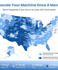 USA map indicating water hardness levels for V2.0 Nugget Ice Maker Delivers Chewable Pebble Ice Fast On The Counter For Home Or Office Use With Self Cleaning And Energy Efficient Performance 38 Lbs Per Day Pellet Ice Machine Ideal Gift