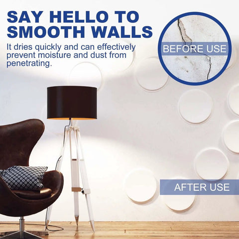Living room with Patch Kit For Drywall Holes With Scraper, Quick-Dry Spackle Paste For Large Wall Repairs, showing smooth walls.