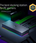 Flex Your Desk With This Thunderbolt Five Dock Offering Eleven Ports And An M2 Ssd Slot For Smooth Multi Monitors And Quick Laptop Power Ups That Never Bog Down Your Workflow, featuring a sleek design and colorful LED accents.