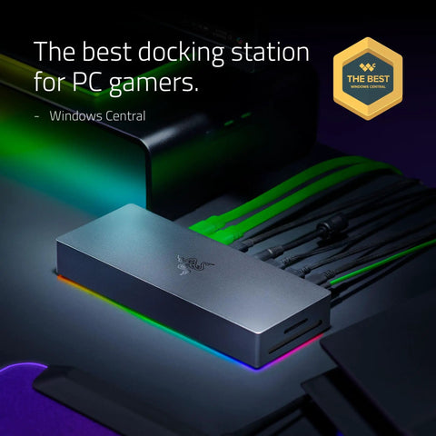 Flex Your Desk With This Thunderbolt Five Dock Offering Eleven Ports And An M2 Ssd Slot For Smooth Multi Monitors And Quick Laptop Power Ups That Never Bog Down Your Workflow, featuring a sleek design and colorful LED accents.