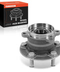 Rear Wheel Bearing And Hub Assembly For Mazda CX 9 AWD 2016 2017 2018 2019 2020 2021 2022 2023 5 Lug Fits All Wheel Drive Beefed Up Heavy Duty Replacement With High Load Capacity Ball Or Roller Bearing, shown in front view with packaging.