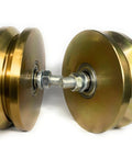 Heavy Duty 6 Inch V Groove Sliding Gate Rollers With Double Ball Bearings, tough steel wheels with bolt assembly.