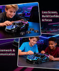 Dope Cyber Style Race Car Building Kit 1 18 Scale Model Car Set For Adults With Neon Inspired Colors And Open Mechanical Design Futuristic Sports Car Model Kit For Collectors And Builders Perfect Display Piece, 1:18 build kit