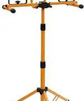 Portable LED Work Light With Steel Tripod, 12000 Lumens, 140W, 4000K Neutral White, 5 ft Power Cord, Dual Head Beam, Orange Black Job Site