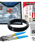 Spearfishing Line Rigging Kit With Crimping Tool Monofilament Line 100 Ft Black 250 Lb Double Copper Sleeves Boat Ready Repair Kit For Spearguns And Diving.
